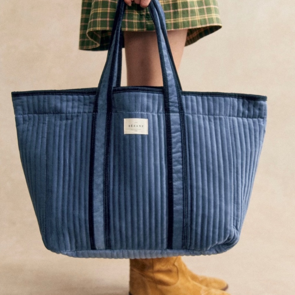 Sezane Tote Bag Vintage Blue - Size TU